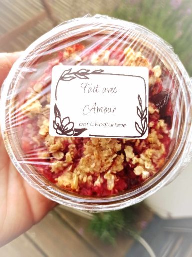une verrine de crumble faite avec amour