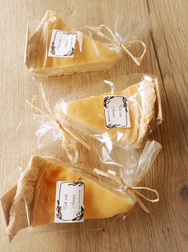 3 parts de flan emballées 